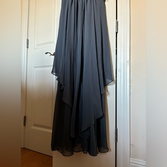 Eliza J Gray Long Maxi Halter dress with beaded neckline size 6P - Picture 2 of 6